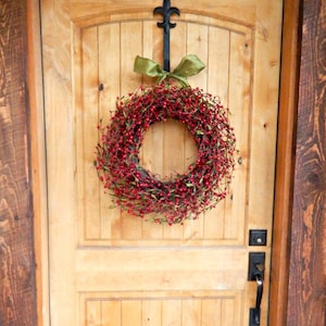 Winter Wreath-Rustic Red Berry Wreath-Christmas Home Decor-Winter Wall Decor-Front Door Wreath-Modern Farmhouse Wreath-Holiday Mantel Decor image 3