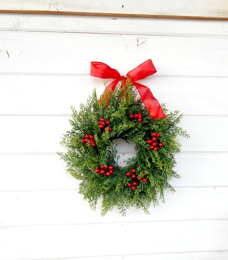MINI Window WreathCEDAR WreathFarmhouse WreathArtificial Etsy