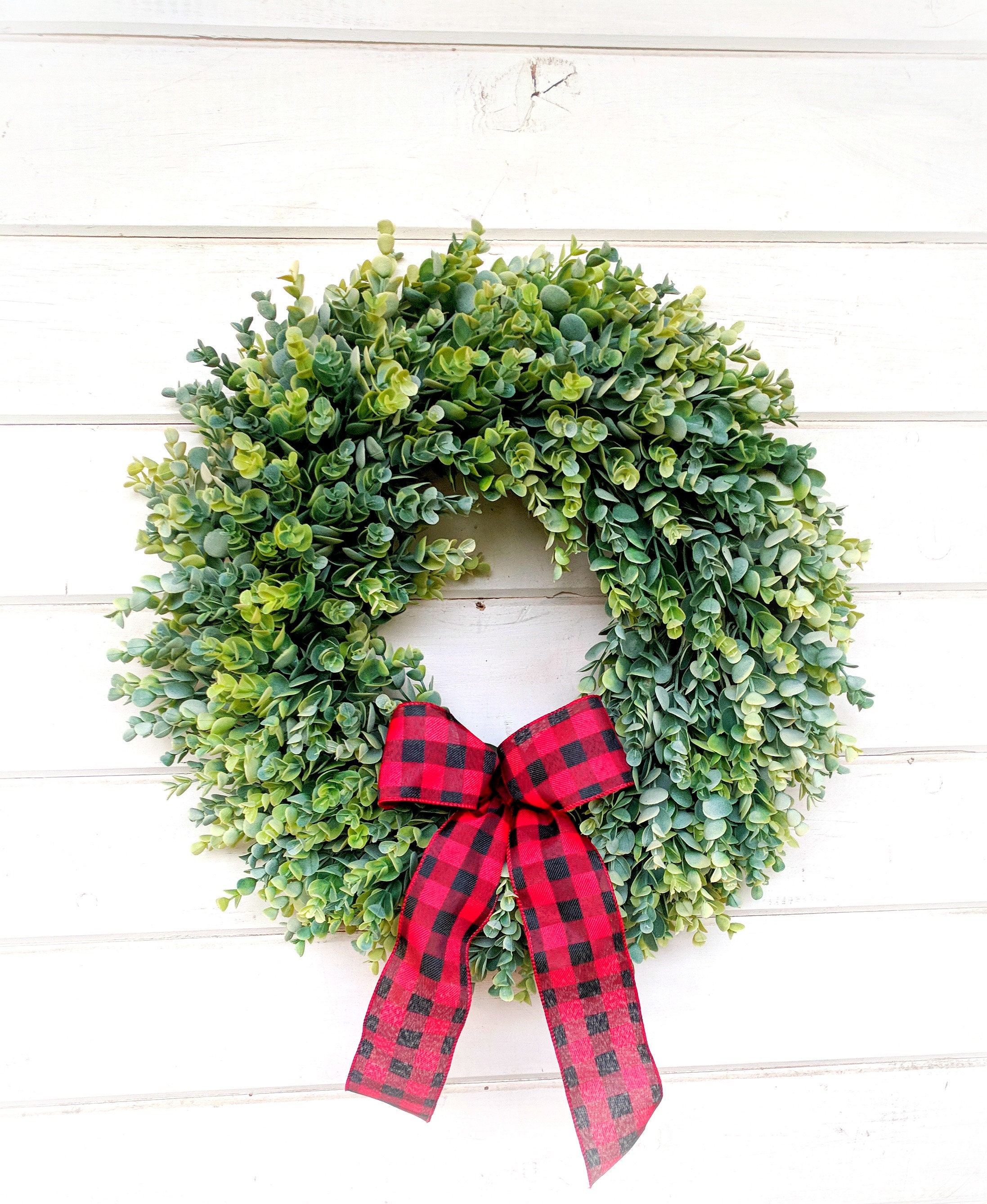 Christmas Wreath-Rustic Farmhouse Decor-Farmhouse Christmas-Frosted ...