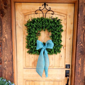 Rustic Farmhouse Decor-Boxwood Wreath-SQUARE Wreath-Outdoor Wreath-BOXWOOD Wreath-Summer Wreath-Year Round Wreath-Housewarming Wreath-Gifts