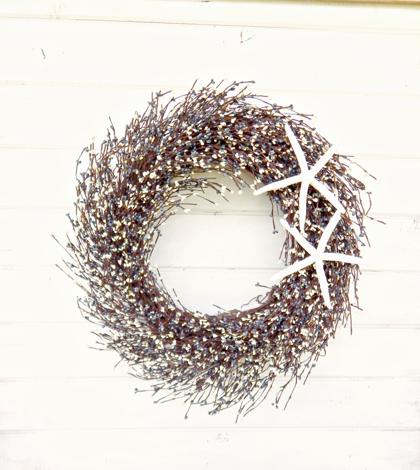 Large Coastal Wreath Star Fish Wreath Nautical Decor Blue