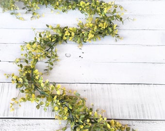 Summer Greenery Garland for Everyday Decor-Fireplace Mantle Garlands-Autumn BOG Green Garland-Modern Farmhouse Décor-Wedding Table Décor