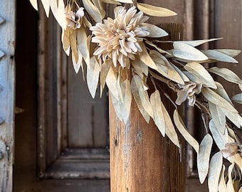 Beige & Tan Garland-Autumn Table Runner-Fall Wedding Decor-Fall Mantle-Fall Tablescape-Neutral Fall Weddings-Floral for Arch/Arbor/Backdrop