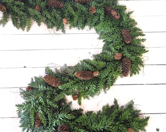 Winter Greenery Garland-HEMLOCK Garland-Holiday Table-Christmas Greenery-Modern Christmas Décor-Staircase Greenery-Christmas Porch Decor