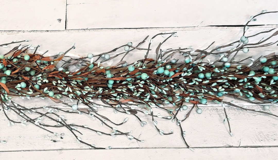 Light Teal Berry Garlandmodern Farmhouse Décortable Runnergarland