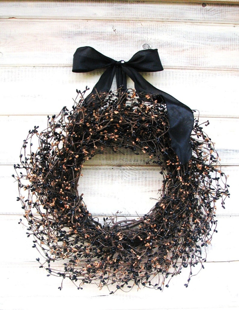 Moody-Cottagecore-Wreath-SCENTED WREATHS-Door Wreath-Fall Home Decor-Thanksgiving Wreath-Moody Fall Decor-Rustic-Black-Front Door Wreath image 1