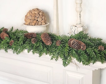 Holiday Garland-HEMLOCK Garland-Holiday Tablescape-Christmas Greenery-Modern Christmas Décor-Staircase Greenery-Christmas Table