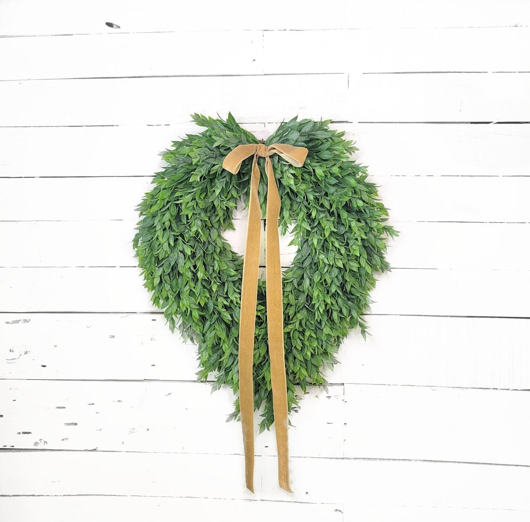Velvet Bow Hanging Greenery Wreath for Everyday Front Door Home Decorsympathy Gift Wreath