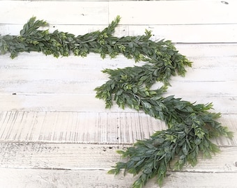 Fall Garland-Modern Farmhouse Décor-Greenery-Summer Garland-RAIN DROPS-Wedding Centerpiece-Wedding Décor-Table Runner-Mantel Garland