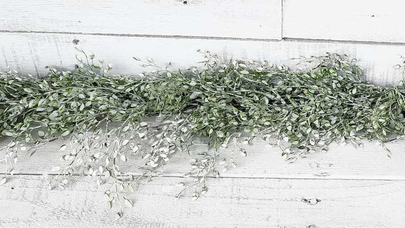 Cottagecore-Winter Greenery-FROSTED WHITE LUNA-Farmhouse Décor-Greenery-Wedding Garland-Wedding Décor-Table Runner-Mantel Garland-Supplies image 4