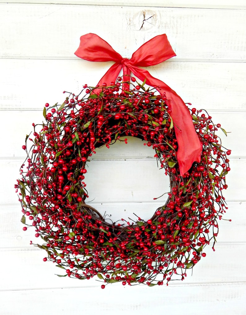 Christmas Wreath-Holiday Wreath-RED Wreath-Winter Wreath-Christmas Decor-Gift for Mom-Scented Wreath-Holiday Gift Wreaths-Farmhouse Decor image 2