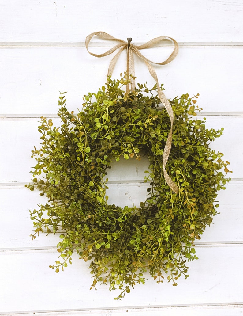 Farmhouse Wreath-Fall Wreath-MINI Window Wreath-Baby Eucalyptus Wreath-Fall Home Decor-Boxwood Wreath-Wall Hangings-Small Wreaths-Gifts image 4