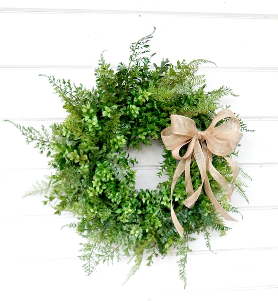 Year Round Fern Wreath for Front Door Display