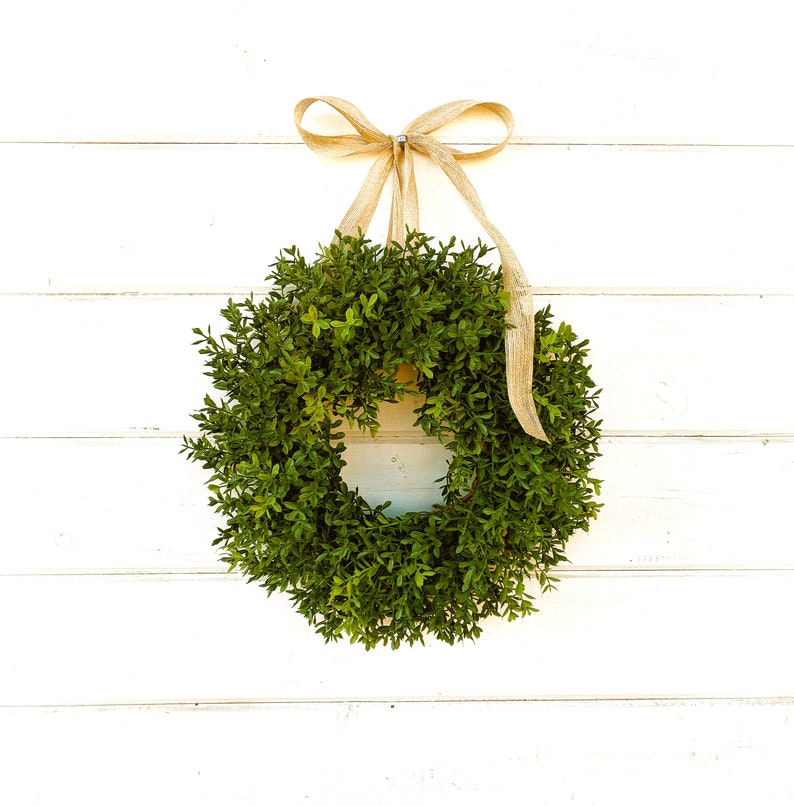 MINI Window Wreath-Boxwood Wreath-Country Cottage Wreath-Artifical Boxwood Wreath-Wall Hanging-Small Wreath-Custom Made Gifts-Scented Wreath image 2