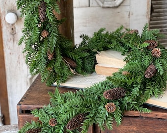 Holiday Garland-HEMLOCK Garland-Holiday Tablescape-Christmas Greenery-Modern Christmas Décor-Staircase Greenery-Christmas Table