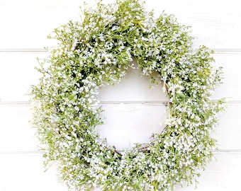 Wedding Wreath-Baby's Breath Wreath-Boho Wedding-Farmhouse Decor-Wedding Decor-Gypsophila -Cottage Decor-Farmhouse Wreath-Spring Wedding