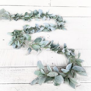 Lambs Ear Garland-Farmhouse Wedding-Boho Wedding-Reception Decor-Wedding Centerpiece-Table Swag-Wedding Table Runner-Wedding Greenery image 2