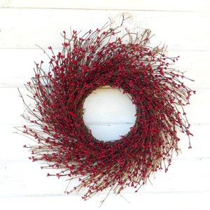 Summer Wreath-Modern Farmhouse Wreath-Fall Wreath-RED TWIG Wreath-Winter Wreath-Christmas Wreath-RED Wreath-Farmhouse Décor-Door Wreath image 1