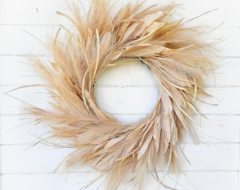 Boho Fall Wreath-CLEARANCE-Neutral Decor-Autumn Home Decor-Fall Porch Wreath-Thanksgiving Wreath-Rustic Modern Home Decor-Boho Wedding Decor