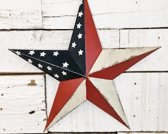 Metal Patriotic Star-Wall Hanging-Wreath Decor-Home Accents- Holiday Decor-4th of July-Home Decor-Metal Home Decor- Cabin-Cottage-Farmhouse