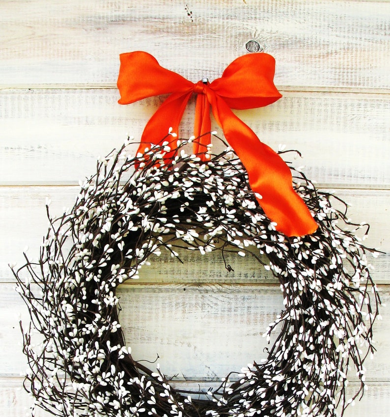 Fall Classic White Wreath-Wreaths-Year Round-SCENTED WREATHS-WHITE Berry Wreath-Thanksgiving Door Decor-Fall Cottage Home Decor-Custom Gifts image 2