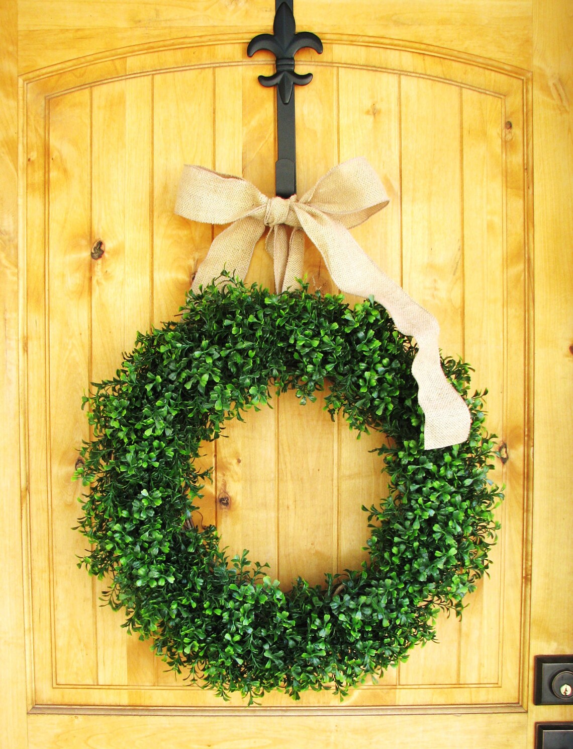 Solid Black Metal Wreath Hanger Front Door DecorWreath Door Etsy