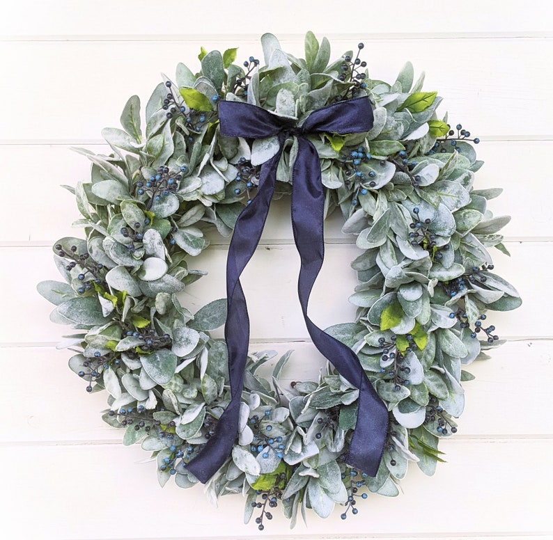 Lambs Ear Wreathlambs EAR & HUCKLEBERRY Wreathnew Farmhouse Etsy