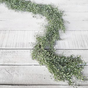 Cottagecore-Winter Greenery-FROSTED WHITE LUNA-Farmhouse Décor-Greenery-Wedding Garland-Wedding Décor-Table Runner-Mantel Garland-Supplies image 2