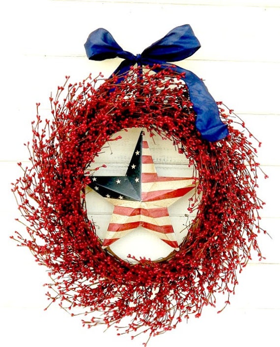 4th Of July Wreath Summer Wreath Patriotic Door Wreath July Etsy