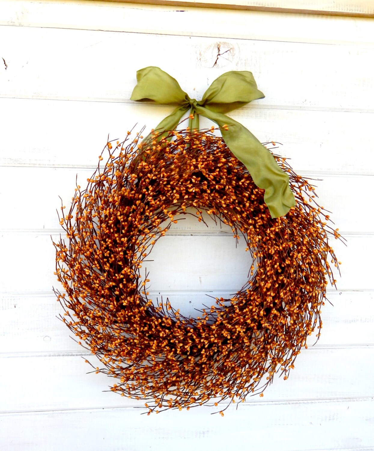 Fall WreathFall DecorRustic MUSTARD & SAGE WreathAutumn Door Decor