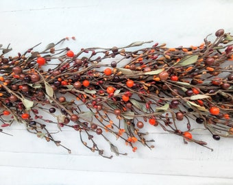 Rustic Garland-Fall Garland-PUMPKIN SPICE Garland-Modern Farmhouse Décor-Fall Table Runner-Autumn Tablescape-Fall Fireplace Mantel Décor