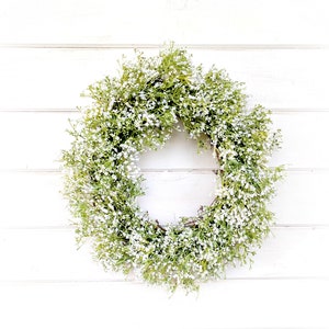 Wedding Wreath-Baby's Breath Wreath-Boho Wedding-Farmhouse Decor-Wedding Decor-Gypsophila Cottage Decor-Farmhouse Wreath-Spring Wedding image 2