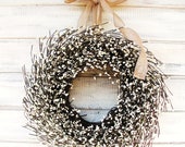 Fall Wreath-Fall Door Wreaths-CREAM Wreath-Farmhouse Home Décor-Holiday Decor-Farmhouse Wreath-Wreaths-Housewarming Gift-Wedding Décor-Gifts