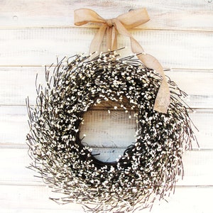 Modern Farmhouse Wreath-CREAM Wreath-Fall Wreath-Summer Wreath-Neutral Home Decor-Year-Round Wreath-Boho Home Decor-Front Door Wreath-Gift image 1