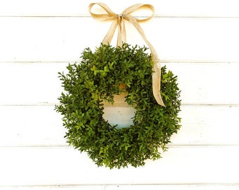 MINI Window Wreath-Boxwood Wreath-Country Cottage Wreath-Farmhouse Wreath-Boxwood Wreath-Wall Hanging-Small Wreath-Gifts-Kitchen Wreath