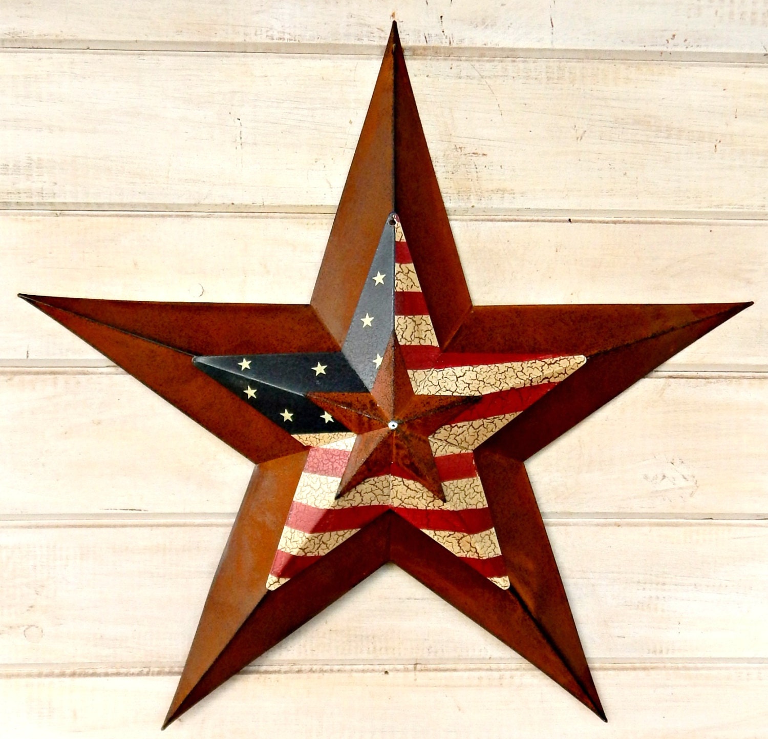 Star Home Decor-Star Wall Hanging-PRIMITVE American BARN STAR- Patriotic Star-Rustic Wall ...