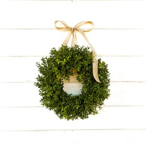 MINI Window Wreath-Boxwood Wreath-Country Cottage Wreath-Artifical Boxwood Wreath-Wall Hanging-Small Wreath-Custom Made Gifts-Scented Wreath image 1