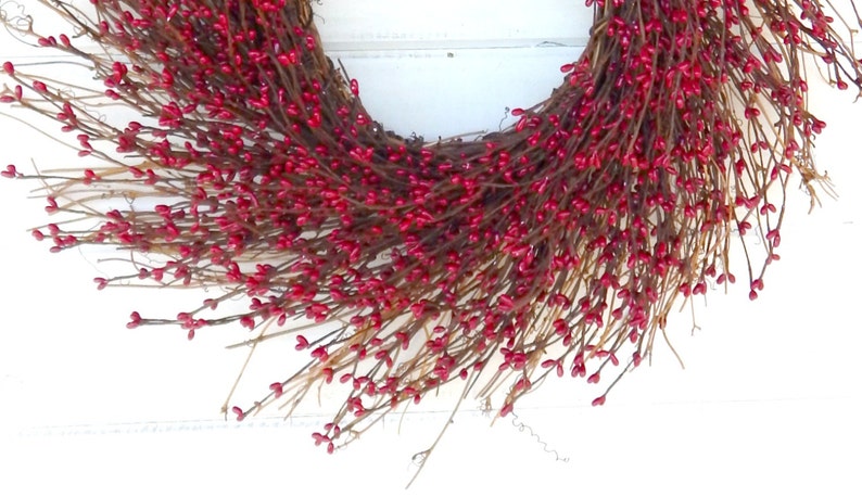 Summer Wreath-Modern Farmhouse Wreath-Fall Wreath-RED TWIG Wreath-Winter Wreath-Christmas Wreath-RED Wreath-Farmhouse Décor-Door Wreath image 3