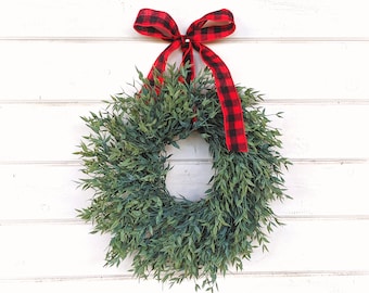 MINI Wreath-Window Wreath-Winter Wreath-Farmhouse Decor-Christmas Wreath-Farmhouse Christmas Decor-Holiday Wreath-Buffalo Plaid Wreath-Gifts