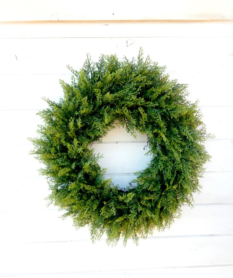 Christmas Wreath Winter Wreath Cedar Wreath Large Cedar Door Etsy