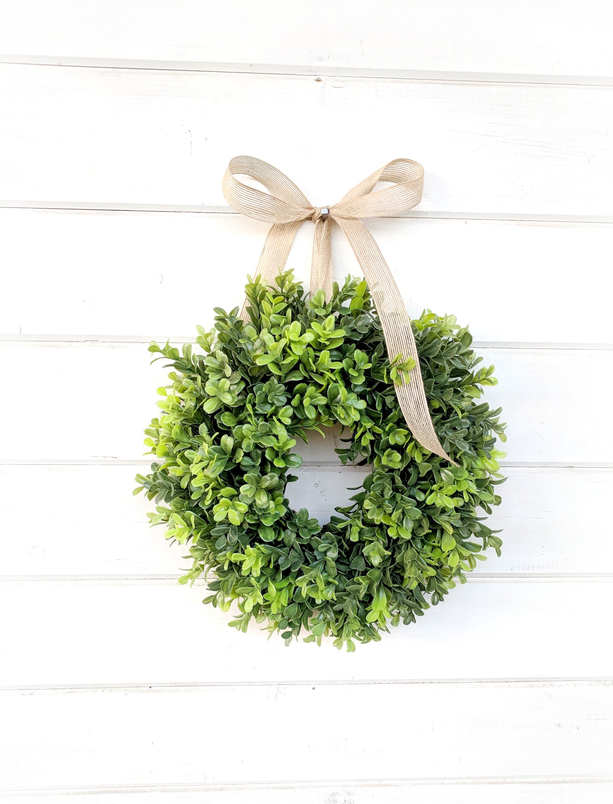 hanging wall greenery on Mini Boxwood Wreath Boxwood Wreath Window Wreath Small Wreath Country Cottage Wreath Artificial Boxwood Wreath Wall Hanging Greenery Wreath