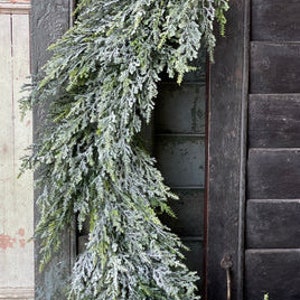 Christmas Garland-WINTER WONDERLAND-Glitter CEDAR-Holiday Garland-Christmas Greenery-Christmas Décor-Christmas Mantel-Christmas Table Decor