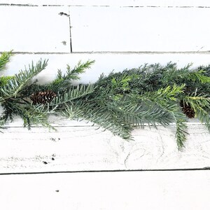 Christmas Pine Glitter Frosted Garland-Christmas Greenery-Winter Garland-Christmas Décor-Holiday Table Runner-Christmas Mantle Garland Decor image 3