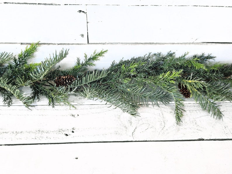 Christmas Pine Glitter Frosted Garland-Christmas Greenery-Winter Garland-Christmas Décor-Holiday Table Runner-Christmas Mantle Garland Decor image 3
