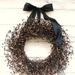 Moody-Cottagecore-Wreath-SCENTED WREATHS-Door Wreath-Fall Home Decor-Thanksgiving Wreath-Moody Fall Decor-Rustic-Black-Front Door Wreath image 2