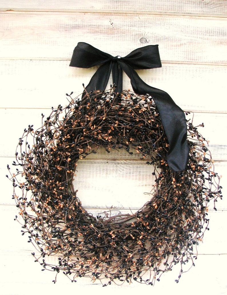 Moody-Cottagecore-Wreath-SCENTED WREATHS-Door Wreath-Fall Home Decor-Thanksgiving Wreath-Moody Fall Decor-Rustic-Black-Front Door Wreath image 2