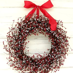 Fourth of July Wreath-Summer Wreath-RED & WHITE Wreath-Summer Home Décor-Patriotic Décor-Holiday Home Decor-4th of July Home Décor-Wreaths image 1