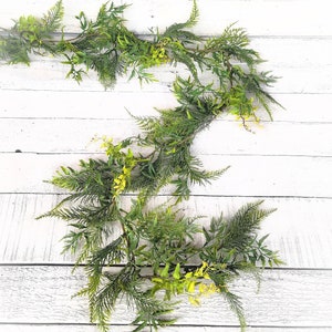 Fern Garland-Summer Garland-Greenery-Table Decor-Modern Farmhouse Decor-Spring Garland-FERN Greenery-Garlands-Boho Décor-Cabinet Greenery image 2