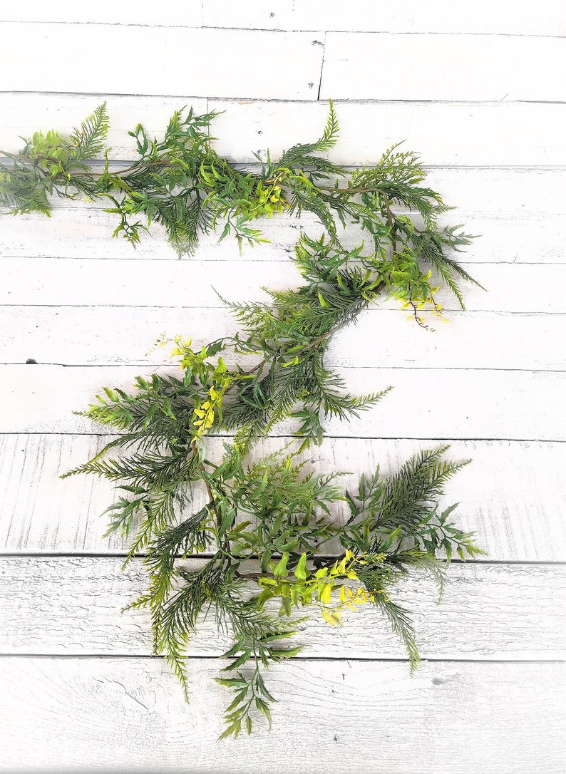 Fern Garland-Summer Garland-Greenery-Table Decor-Modern Farmhouse Decor-Spring Garland-FERN Greenery-Garlands-Boho Décor-Cabinet Greenery image 2