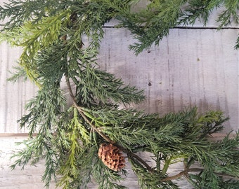 Christmas Garland-Prickly PINE Garland-Christmas Greenery-Farmhouse Christmas Décor-Holiday Table Runner-Holiday Greenery-Door Garland